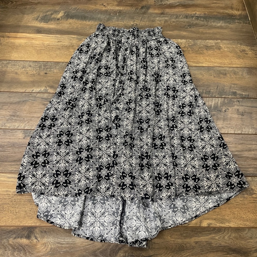 Torrid Black Paisley Bandana High Low Smocked Maxi Skirt Plus Size 00 Grunge Y2K
